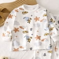 thumbnail image 4 of NOLDARES 2pcs Toddler Baby Girl Boy Fall Winter Clothes Print Long Sleeve Sweatshirt Tops Casual Pants Set Little Kids Outfits Clothing(Brown,3-4 Y), 4 of 4