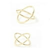 Dainty Rings for Women Women Finger X Cross Three-dimensional Hollow Out Alloy Ring GD Other