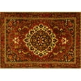 thumbnail image 1 of Ahgly Company Machine Washable Indoor Rectangle Medallion Yellow Traditional Area Rugs, 5' x 8', 1 of 4