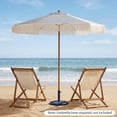 thumbnail image 3 of Costway 7FT Patio Umbrella with Fringe Sun-Protective Polyester Canopy, Cute Beach Umbrella Blue + White + Natural, 3 of 10