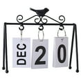 thumbnail image 5 of KYAIGUO 6.7x7.1inch Iron Frame Bird Calendar Ornament , Home Flip Page Small Desk Calendar (Black), 5 of 5