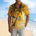 thumbnail image 5 of Gamivast Short Sleeve Shirts for Men Tropical Leaf Print Button Down Shirts Lapel Collar Standard Fit Aloha Shirts Summer Beach Holiday Camp, 5 of 5