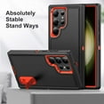 thumbnail image 2 of Military Grade Dropproof Protection Case for Samsung Galaxy S24 Ultra,Dteck Shockproof 3-Layer Protection Case Hidden Kickstand Durable Cover,Black/Orange, 2 of 7
