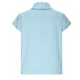 thumbnail image 4 of SDNall Womens Lace Neckline & Lace Sleeves Tops Spring and Summer Solid Cut Out Top Casual High Neck Linen Lace Breathable T-Shirt Lace Blouses for Women (Light Blue,Sizes:S-2XL), 4 of 9