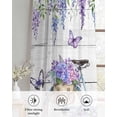 thumbnail image 6 of Purple Flowers Sheer Curtains 84 Inch Length 2 Panels Set for Living Room/Bedroom, Weeping Spring Floral Bicycle Wooden Kitchen Curtains Grommet Semi-Sheer Curtains Drapes Window Treatments 42"x84"x2, 6 of 7