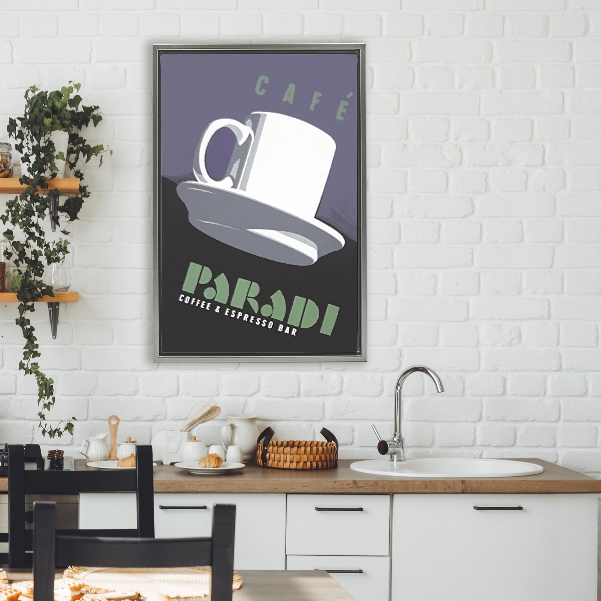 Stupell Industries Paradi Coffee & Espresso Gray Framed Floater Canvas Wall Art, design by Jadei Graphics