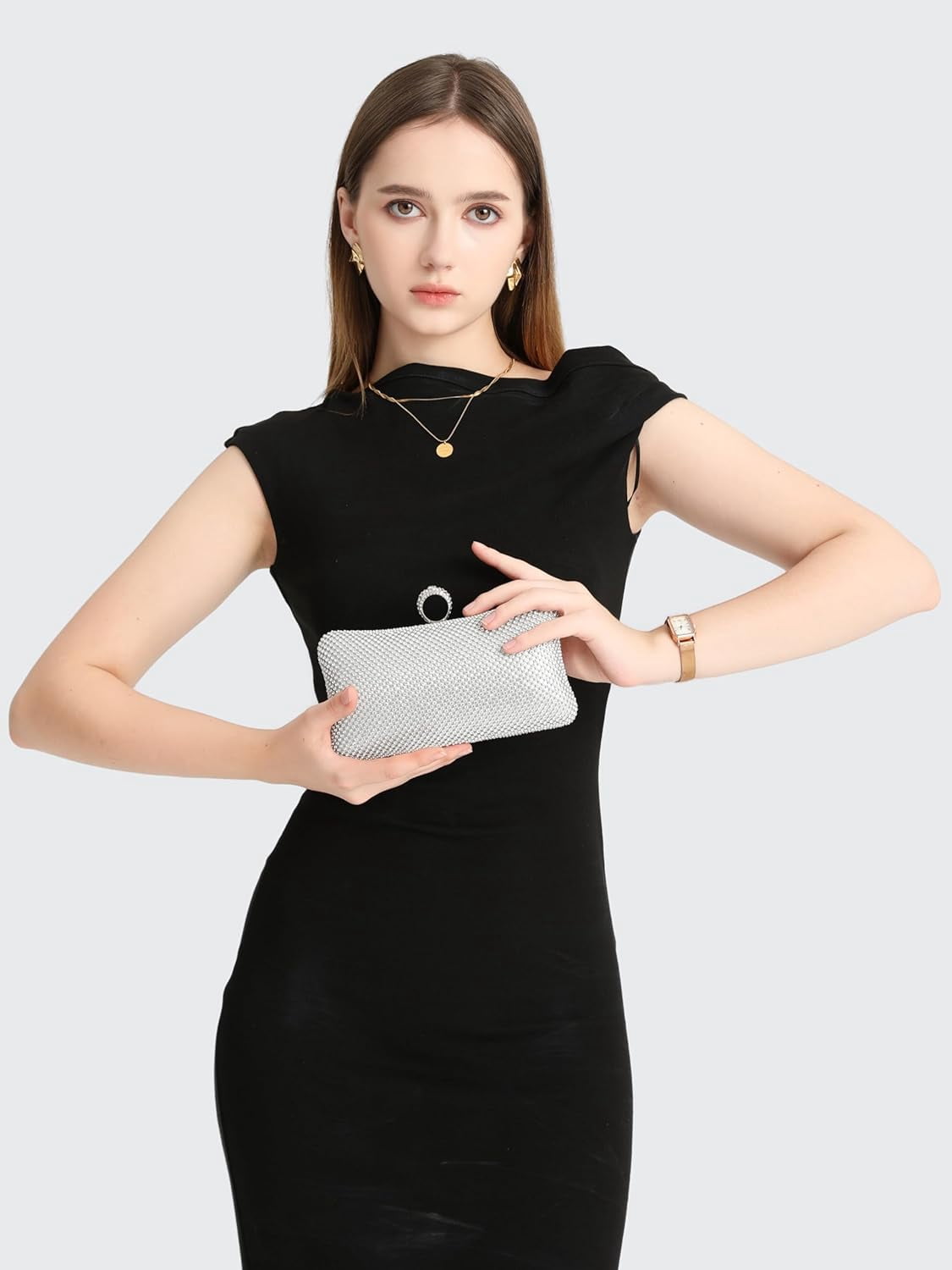 Rhinestone Clutch Purses for Women Sparkly Evening Bag Formal Elegant Wedding Party Purse
