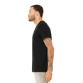 thumbnail image 3 of Bella + Canvas V-Neck Short Sleeve Tee for Men, Black Heather Triblend Shirt, 2XL, 3 of 5