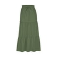 thumbnail image 3 of BLVB Womens Boho Ruffle Long Skirt Elastic High Waist Pleated Tiered Flowy A-Line Swing Beach Maxi Skirts, 3 of 4