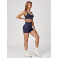thumbnail image 5 of IBTOM CASTLE Womens Workout Sets Color Block Sports Bra Matching High Waist Shorts 2 Piece Gym Yoga Pilates Outfits Blue, 5 of 7