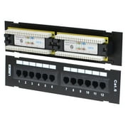 Cat6 UTP 12 Port Network mini Patch Panel 110 with surface wall mount bracket