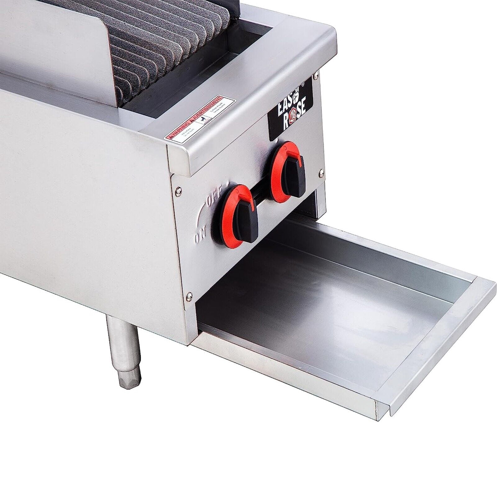 Hakka Brothers 14" Radiant Gas Charbroiler Commercial Gas Grill 2 Burners, 40,000 BTU, ETL Certified