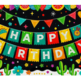 thumbnail image 4 of Colorful Mexican Themed Happy Birthday Banner with Cactus Sombrero Taco Elements Party Supplies Backdrop Background for Birthday Party Photography Props Decors Celebrations, 4 of 8