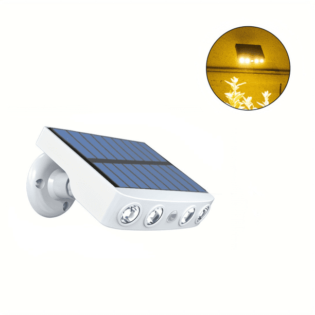1pc LED Solar Outdoor Lights With Motion Sensor, Powerful Solar Security 4 LED Lights Outdoor Decor Sensor Motion 3 Modes Street Waterproof Lamp Built-in 18650 Lithium Battery Wall Night Work Light F