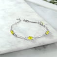 thumbnail image 3 of Gem Stone King 925 Sterling Silver Canary Mystic Topaz and White Moissanite Tennis Bracelet for Women | 3.50 Cttw | Gemstone November Birthstone | Oval 7X5MM | 6 inch + 1 inch Extender, 3 of 4