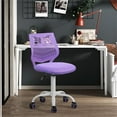 thumbnail image 2 of FurnitureR Favors Swivel Teen Armless Mesh and Plastic Task Chair in Purple, 2 of 8