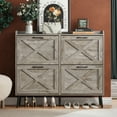 thumbnail image 3 of Vabches 47" Shoe Storage Cabinet with 4 Flip Drawers & 2 Compartment, Hidden Narrow Shoe Rack Cabinet with Adjustable Shelves for Entryway, Hallway, 3 of 12