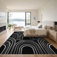 thumbnail image 3 of ODIKA 3'x5' Machine Washable Non-Slip Area Rug, Geometric Black High Traffic Rug, Gray, 1102023, 3 of 7