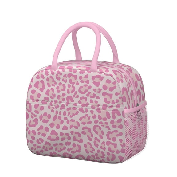 Reusable Leopard Lnsulated Lunch Bag for Women & Men-Leakproof Water-Resistant Cooler Tote,Large Capacity(10.6x8.7x6.3in)for Work,Office,Travel,Picnic,Beach.
