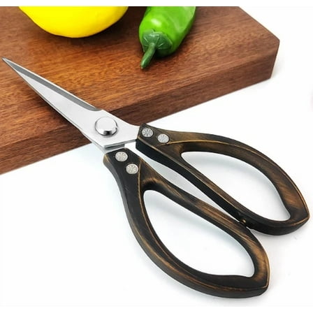 Stainless Steel Kitchen Scissors Retro Strong Chicken Bone Scissors Household