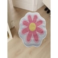 thumbnail image 5 of JilgTeok Flower Shaped Rug, Cute Daisy Rug, Flower Bath Rugs, Round Carpet, Non Slip Water Absorbent Bathroom Mat, Soft Machine Wash Rug Mat for Bedroom Kitchen Bathroom Toilet Floors(23.62*23.62in), 5 of 6