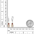 thumbnail image 2 of Gem Stone King 925 Sterling Silver Morganite Peach and Red Garnet Dangle Earrings for Women with Lab Grown Diamond (3.97 Cttw, Oval 9X7MM), 2 of 3