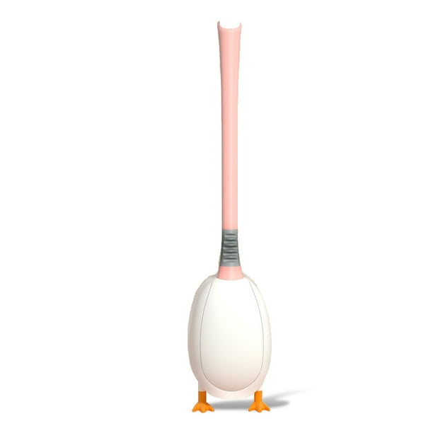 Soporte de cepillo de baño Lindo Silicone Scrubber con mango largo Soporte de secado rápido Cepillos flexibles Accesorios de limpieza de baño Pink seitruly HA059138-04