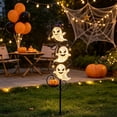 thumbnail image 6 of Solar Halloween Garden Stake Light, Bats & Spooky Ghosts Waterproof Solar Lantern Stake with Hanging Pumpkin, Outdoor Halloween Yard Decor for Garden Patio Lawn Pathway, 6 of 9