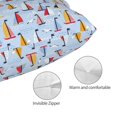 thumbnail image 2 of Goofa Sailboats And Seagulls Print Plush Throw Pillow Case, Soft Velvet with Hidden Zipper, Decorative Cushion Cover for Sofa, Bed, Car, and Home Décor-20"x30", 2 of 3