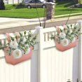thumbnail image 3 of Jierger 1 Pack 11 Inch Metal Rectangle Rail Planter, WeatherResistant Railing Hanging Flower Pot with Hooks, for Outdoor Plants Deck Fence Porch Window Decoration, 3 of 4