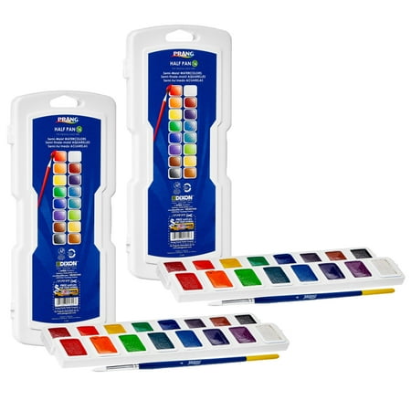 UPC: 0194629101573 | Prang® Half Pan Watercolors  16-Color Set w/Brush  2 Sets