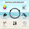 thumbnail image 3 of Nautical Braided Rope Bracelets Set - 6 Pcs Adjustable Braided Cord Bracelet, Handmade Navy Marine String Bracelet with Metal Knot, Men Women Braided Bracelets Gifts, 3 of 4