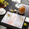 thumbnail image 3 of Coastal Placemats Set of 8, Orange Brown Coral Starfish Jellyfish Seahorse Placemats for Dining Table, Place Mats for Kitchen Tabletop, Waterproof Wipeable Dining Table Mats Set, 3 of 9