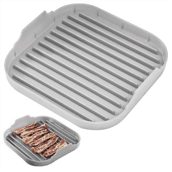 Silicone Microwave Bacon Tray Microwave Bacon Machine Food Grade Silicone Microwave Bacon Pan Gray