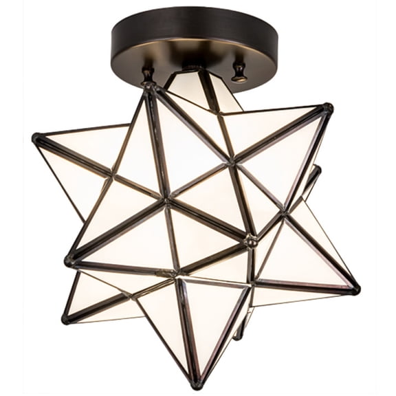 Meyda Tiffany 189645 Moravian Star 11" Wide Semi-Flush Ceiling Fixture - Brown