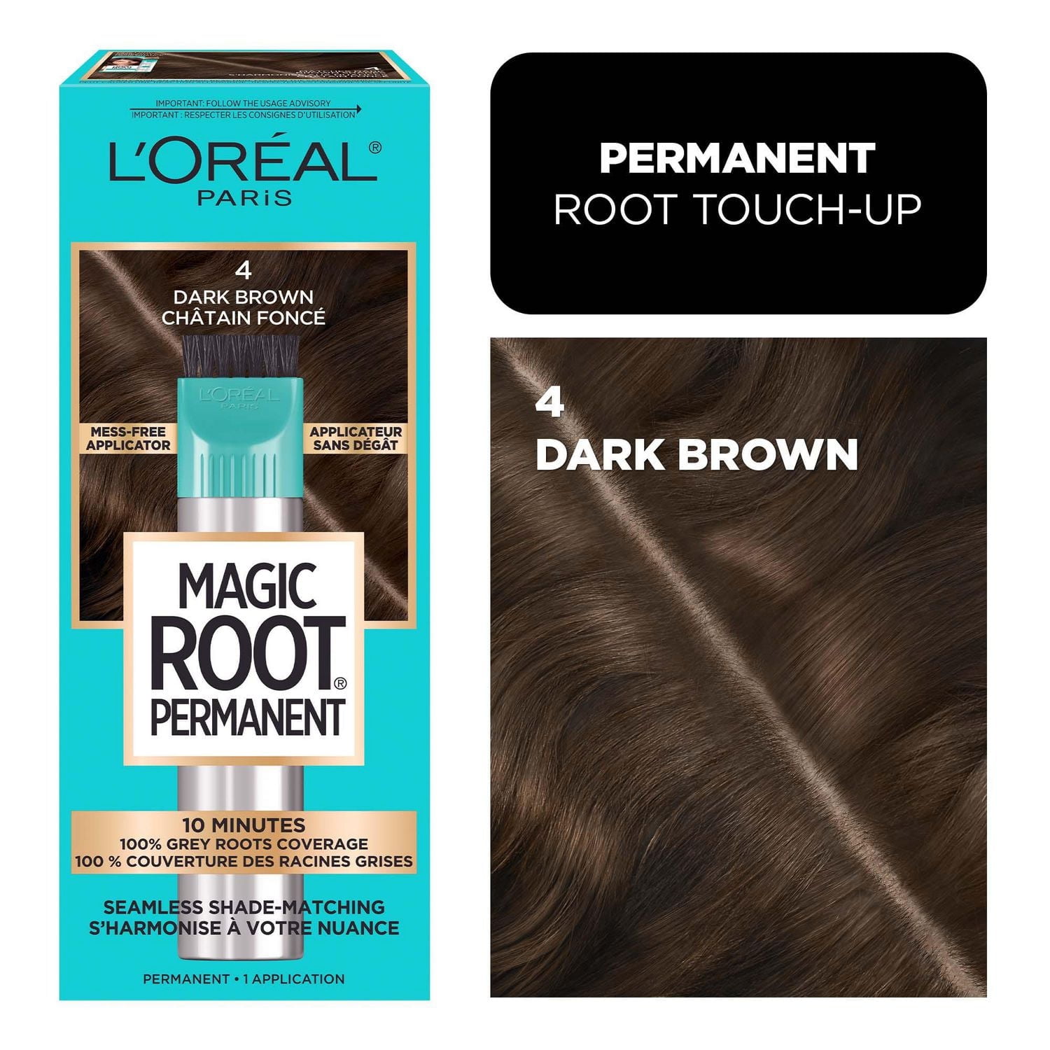 L'Oréal Paris Magic Root Permanent Hair Dye, Permanent Root Touch Up, 100% Grey Coverage