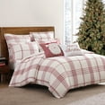 thumbnail image 2 of Levtex Home - Peppermint Plaid Duvet Cover Set - King Duvet Cover + Two King Pillow Cases - Red, Cream - Waffle Plaid - Duvet Cover (106 x 94in.) and Pillow Case (36 x 20in. ) - Cotton, 2 of 3