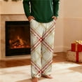 thumbnail image 4 of Fewfanhot Men's Plaid Pajama Pants - Casual Print Loose Fit Elastic Waist Lounge Pants with Pockets for Home Wear, 4 of 9
