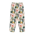 thumbnail image 3 of Lsque Summer Cactus With Blooming Print Women's Pajama Pants, Lounge Pant - Comfortable Home Wear,Elastic Waistband, Stylish Design-Small, 3 of 9