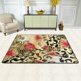 thumbnail image 2 of SKYSONIC 72x48in Vintage Leopard Skin Area Rug, Flowers Watercolor Floor Carpet for Indoor Living Dining Room and Bedroom Area, 2 of 7