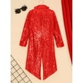 thumbnail image 4 of iiniim Kids Boys Sequins Tailcoat Medieval Vampire Formal Dresscoat Gothic Tuxedo Long Jacket Red 14, 4 of 7