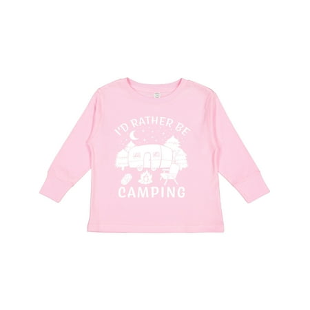 

Inktastic I d Rather Be Camping Boys or Girls Long Sleeve Toddler T-Shirt