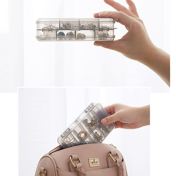 WHAMVOX 2pcs Plastic Transparent Earring Ear Jewelry Storage Rack Double Layers Jewelry Container Organizer for Women (Random Color)