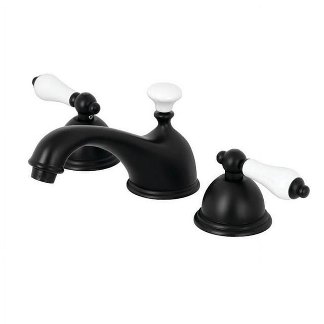 Kingston Brass KS3960PL Robinet de Lavabo à Large Diffusion 8 Po., Noir Mat