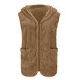 thumbnail image 4 of Women's Winter Fuzzy Fleece Vest Trendy Zip Up Sleeveless Sherpa Stand Collar Outerwear Coat, 4 of 5
