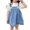 Blue, variant on Ruyang Toddler Girls Overall Denim Skorts Flowy Decoration Spaghetti Strap Sleeveless Skirts Summer Casual Versatile Skirts