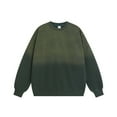 thumbnail image 4 of Men's Oversized Sweatshirts Fall Winter Vintage Gradient Crewneck Long Sleeve Sweaters Loose fit Soft Comfy Pullover Tops Green M, 4 of 4
