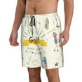 thumbnail image 2 of Honeii Golf Icons And Golfer Print Men's Casual Shorts with Drawstring,Swim Trunks Quick Dry Beach Shorts-X-Large, 2 of 6