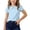 Sky Blue, variant on Girls Peter Pan Collar Shirt Short Sleeve T Shirt Puff Sleeve Top Girls Cotton T Shirt Preppy Style For School Daily Wear Casual Top