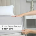 thumbnail image 7 of CGK Linens 6-Piece Extra Deep Pocket Sheet Set With Extra Matching Pillowcases - King Size Bed Sheets Fits 18"-24" Mattresses, Light Gray, 7 of 7